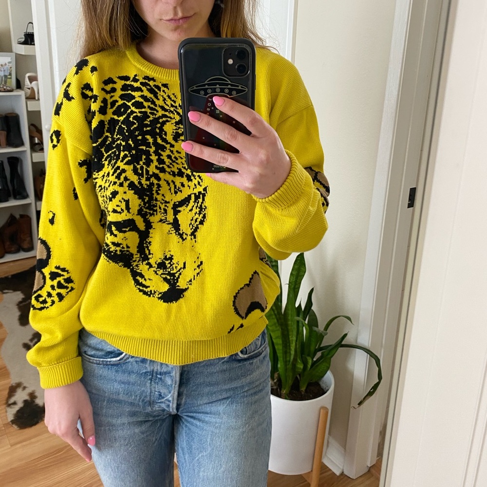 Vintage Late 80s Escada Tiger Sweater